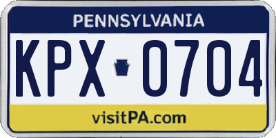PA license plate KPX0704