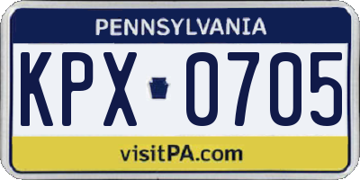 PA license plate KPX0705