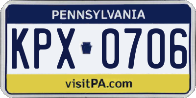 PA license plate KPX0706