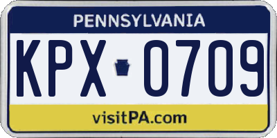 PA license plate KPX0709