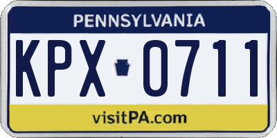 PA license plate KPX0711
