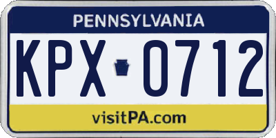 PA license plate KPX0712