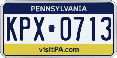 PA license plate KPX0713