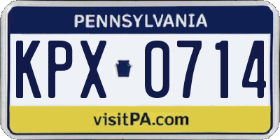 PA license plate KPX0714