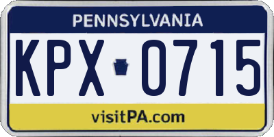 PA license plate KPX0715