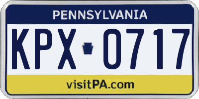 PA license plate KPX0717