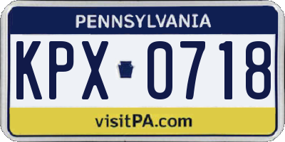PA license plate KPX0718
