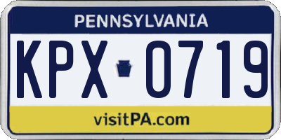 PA license plate KPX0719