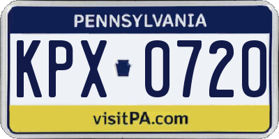 PA license plate KPX0720