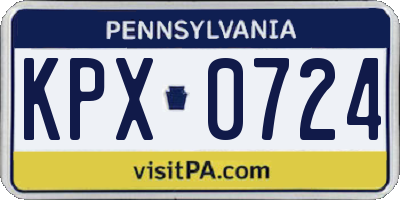 PA license plate KPX0724