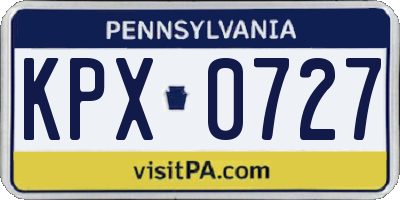 PA license plate KPX0727