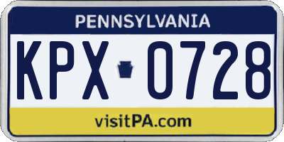 PA license plate KPX0728