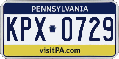PA license plate KPX0729