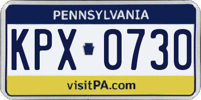 PA license plate KPX0730