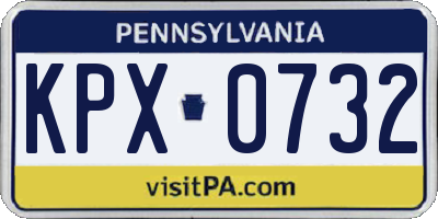 PA license plate KPX0732