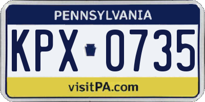 PA license plate KPX0735