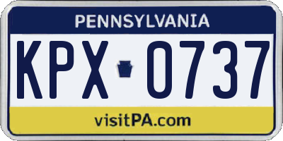 PA license plate KPX0737