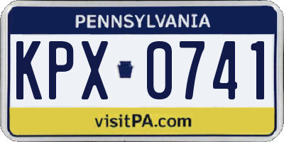 PA license plate KPX0741