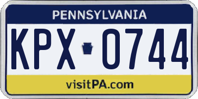 PA license plate KPX0744