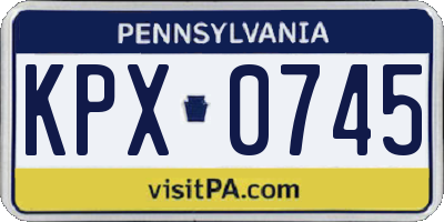 PA license plate KPX0745