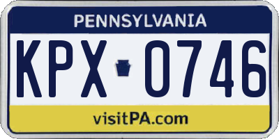 PA license plate KPX0746
