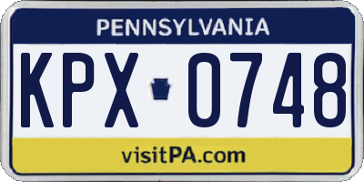 PA license plate KPX0748