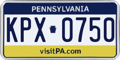 PA license plate KPX0750