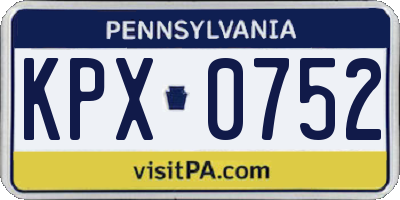 PA license plate KPX0752