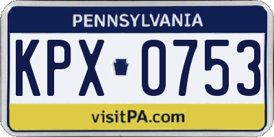 PA license plate KPX0753