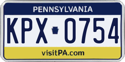 PA license plate KPX0754