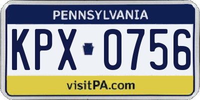 PA license plate KPX0756