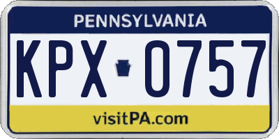 PA license plate KPX0757