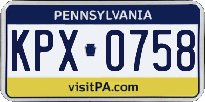 PA license plate KPX0758
