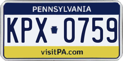 PA license plate KPX0759