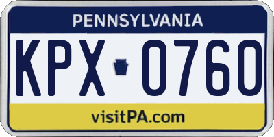 PA license plate KPX0760