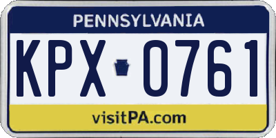 PA license plate KPX0761