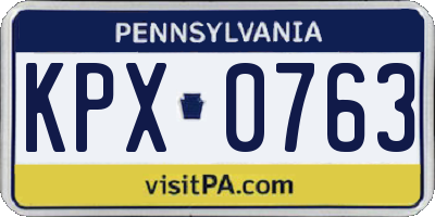 PA license plate KPX0763