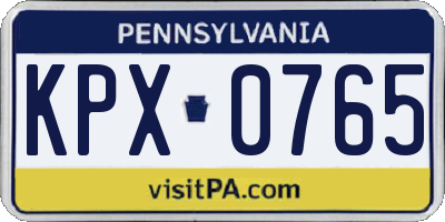 PA license plate KPX0765