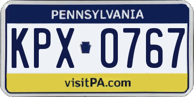 PA license plate KPX0767