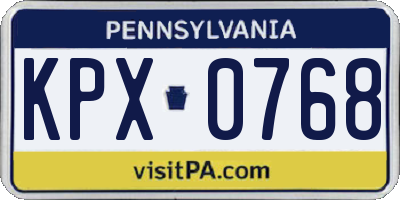 PA license plate KPX0768