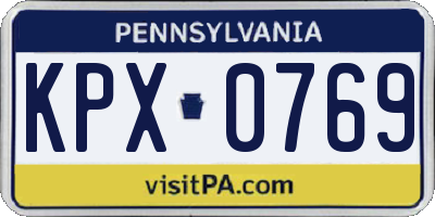 PA license plate KPX0769