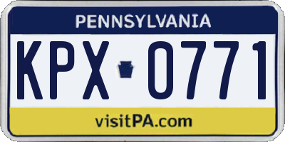 PA license plate KPX0771