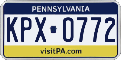 PA license plate KPX0772