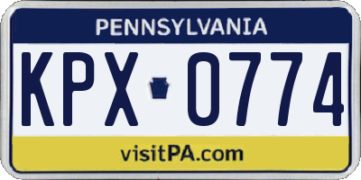 PA license plate KPX0774