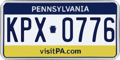 PA license plate KPX0776