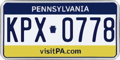 PA license plate KPX0778