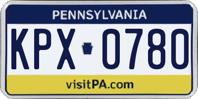 PA license plate KPX0780