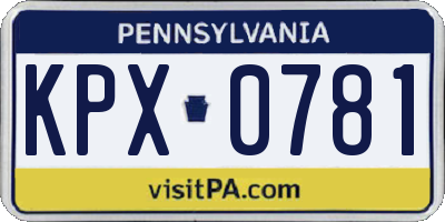 PA license plate KPX0781