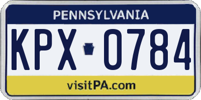 PA license plate KPX0784