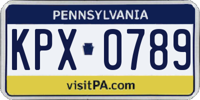 PA license plate KPX0789